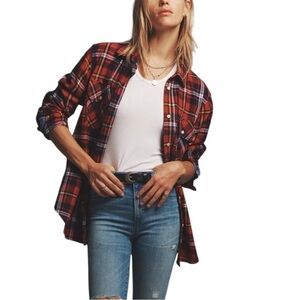 Joe’s Jeans Top Plaid Button Down Size Small NWT